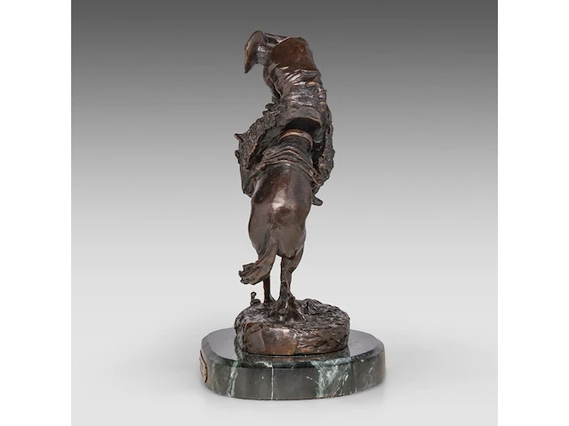 After frederic sackrider remington (1861-1909), 'rattlesnake', patinated bronze on a marble base the bronze: 22 cm. (8.66 in.), including the base: 24.5 cm. (9.65 in.) - afbeelding 3 van  8