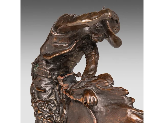 After frederic sackrider remington (1861-1909), 'rattlesnake', patinated bronze on a marble base the bronze: 22 cm. (8.66 in.), including the base: 24.5 cm. (9.65 in.) - afbeelding 7 van  8