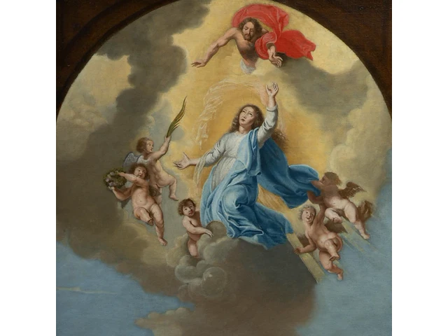 After peter paul rubens (1577-1640), the assumption of the virgin, oil on canvas 135 x 75 cm. (53.14 x 29.53 in.), frame: 155 x 95 cm. (61.02 x 37.39 in.) - afbeelding 4 van  5