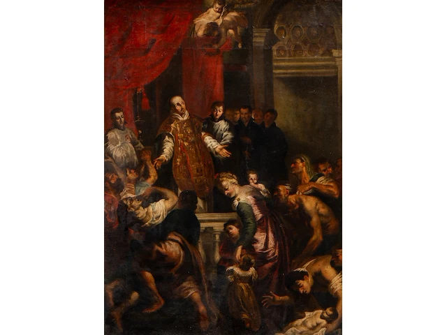 After peter paul rubens (1577-1640), the miracles of saint ignatius of loyola, oil on canvas 101 x 74 cm. (39.7 x 29.1 in.), frame: 116 x 89 cm. (45.6 x 35.0 in.) - afbeelding 1 van  6