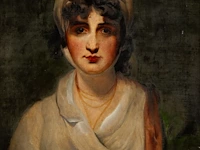 After thomas lawrence (1769-1830), the portrait of sarah siddons, oil on canvas 62 x 51 cm. (24.41 x 20.07 in.), frame: 74 x 64 cm. (29.12 x 25.19 in.)