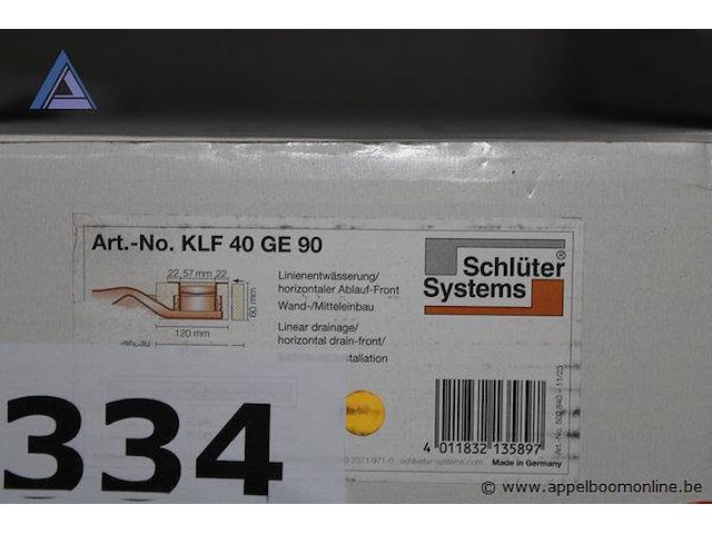 Afvoersysteem - schlüter systems - klf 40 ge 90 - afbeelding 2 van  2