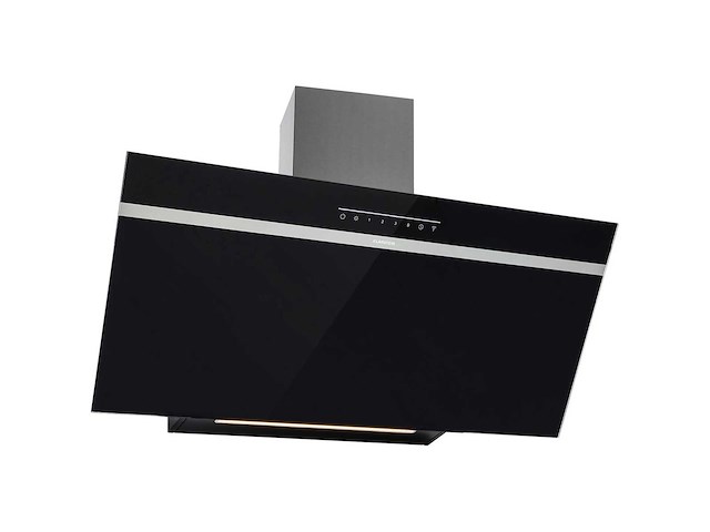 Afzuigkap - wandgemonteerde decoratieve afzuigkap - toepassingscontrole - extractie of recycling - afzuigkap 90cm - led - zwart - afbeelding 5 van  8