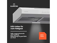 Afzuigkap met vlak paneel 60 cm, geïntegreerd, met luchtcirculatie, luchtstroom 200 m³/u, led-verlichting, wit - afbeelding 4 van  5