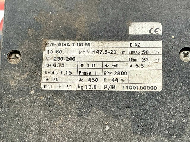 Aga 1.00m beregeningspomp - afbeelding 4 van  4