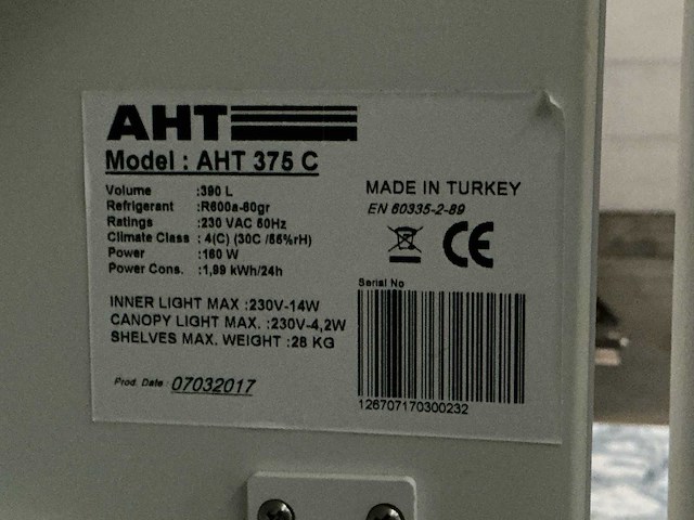 Aht 375 c vitrinekoelkast - afbeelding 4 van  4
