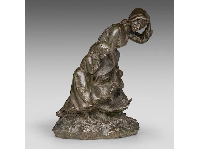 Aimé-jules dalou (1838-1902), mother and child in a storm, patinated bronze, susse frères edition 37.5 cm. (14.75 in.) - afbeelding 6 van  9