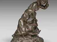 Aimé-jules dalou (1838-1902), mother and child in a storm, patinated bronze, susse frères edition 37.5 cm. (14.75 in.) - afbeelding 6 van  9