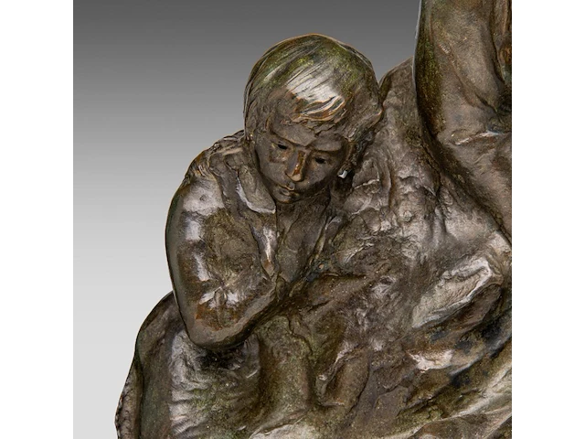 Aimé-jules dalou (1838-1902), mother and child in a storm, patinated bronze, susse frères edition 37.5 cm. (14.75 in.) - afbeelding 8 van  9