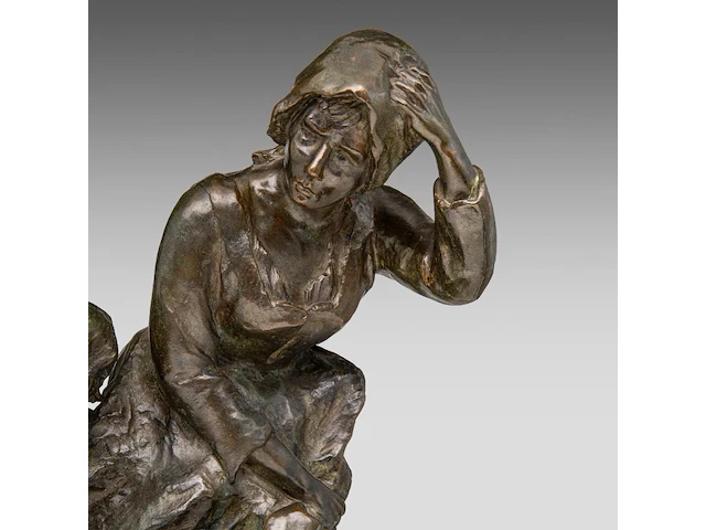Aimé-jules dalou (1838-1902), mother and child in a storm, patinated bronze, susse frères edition 37.5 cm. (14.75 in.) - afbeelding 9 van  9