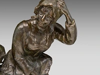 Aimé-jules dalou (1838-1902), mother and child in a storm, patinated bronze, susse frères edition 37.5 cm. (14.75 in.) - afbeelding 9 van  9