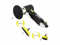 Air orbital pneumatisch excenterschuurmachine en polijstset met 1", 2" en 3" polijst- en poetszolen - afbeelding 2 van  7
