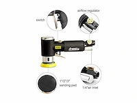Air orbital pneumatisch excenterschuurmachine en polijstset met 1", 2" en 3" polijst- en poetszolen - afbeelding 5 van  7