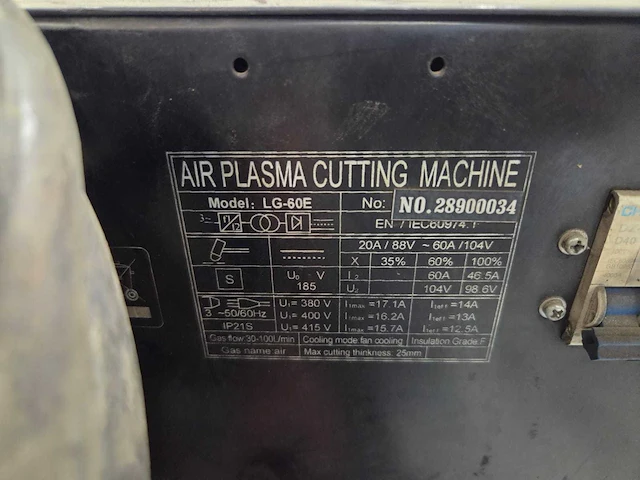 Air plasma - lg-60e - plasmasnijmachine - afbeelding 4 van  5