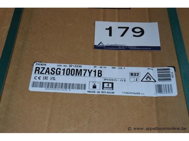 Airco buitenunit, daikin, rzasg100m7y1b, 380-415v, r32, werking niet gekend - afbeelding 2 van  2