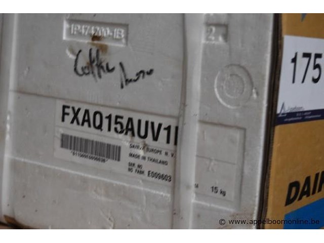 Airco, daikin, fxaq15auv1b, werking niet gekend - afbeelding 2 van  2