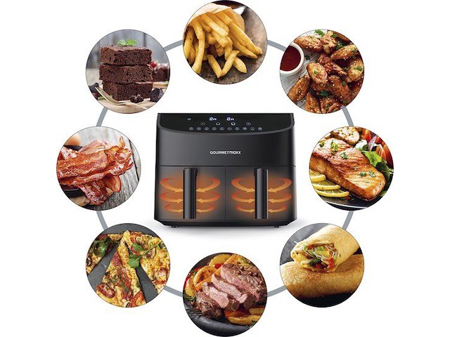 Airfryer - gourmetmaxx - dubbele mand - 2x 3,5 l - zwart - afbeelding 4 van  5