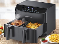 Airfryer - gourmetmaxx - dubbele mand - 2x 3,5 l - zwart - afbeelding 1 van  5