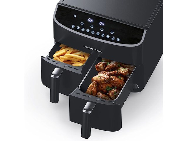 Airfryer - gourmetmaxx - dubbele mand - 2x 3,5 l - zwart - afbeelding 5 van  5