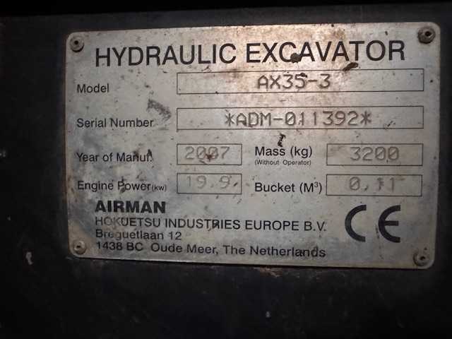 Airman - 2007 - ax35u-4 - rupsgraafmachine - afbeelding 3 van  8