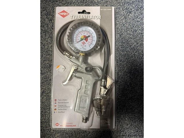 Airpress bandenvul pistool met drukmeter - afbeelding 1 van  2