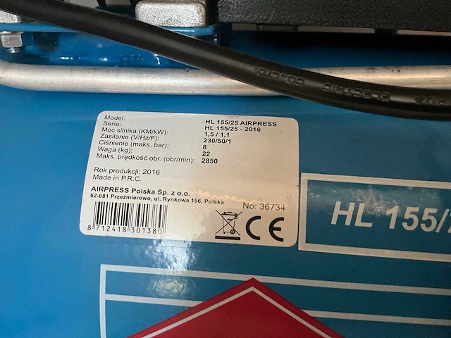 Airpress hl155/25 compressor - afbeelding 2 van  4