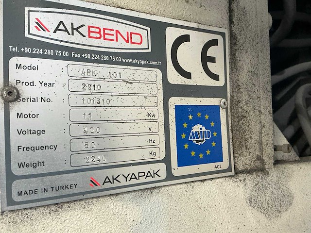 Akbend apk101 profielbuigmachine - afbeelding 3 van  6
