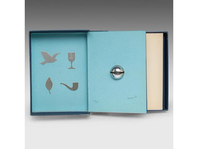 Alain jouffroy (1928-2015) and rené magritte (1898-1967), 'aube à l'antipode', paris, le soleil noir, 1966 5.5 x 21 x 16.5 cm. (2.16 x 8.26 x 6 1/2 in.) - afbeelding 12 van  14