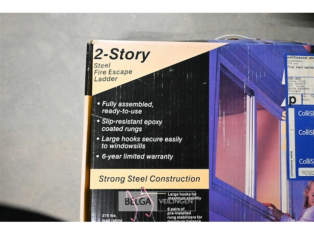 Alarm brandladder voor twee verdiepingen - afbeelding 5 van  6