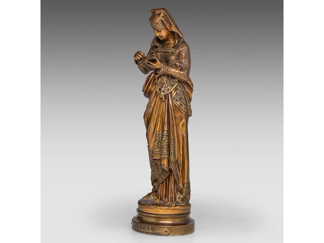 Albert-ernest carrier-belleuse (1824-1887), 'la liseuse', patinated bronze 32.5 cm. (12.80 in.) - afbeelding 2 van  8
