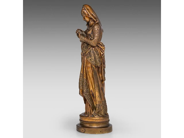 Albert-ernest carrier-belleuse (1824-1887), 'la liseuse', patinated bronze 32.5 cm. (12.80 in.) - afbeelding 3 van  8