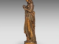 Albert-ernest carrier-belleuse (1824-1887), 'la liseuse', patinated bronze 32.5 cm. (12.80 in.) - afbeelding 3 van  8