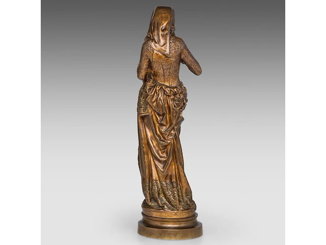 Albert-ernest carrier-belleuse (1824-1887), 'la liseuse', patinated bronze 32.5 cm. (12.80 in.) - afbeelding 4 van  8