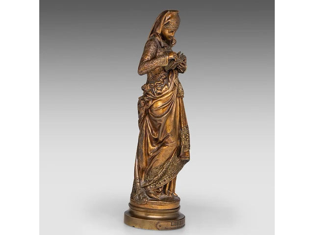 Albert-ernest carrier-belleuse (1824-1887), 'la liseuse', patinated bronze 32.5 cm. (12.80 in.) - afbeelding 6 van  8