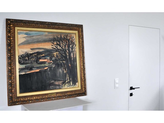 Albert saverijs - kerk van latem aan de leie - aquarel - afbeelding 5 van  14