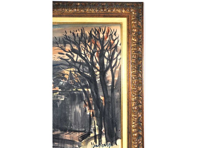 Albert saverijs - kerk van latem aan de leie - aquarel - afbeelding 12 van  14