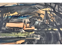 Albert saverijs - kerk van latem aan de leie - aquarel - afbeelding 13 van  14