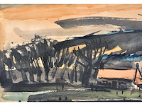 Albert saverijs - kerk van latem aan de leie - aquarel - afbeelding 14 van  14