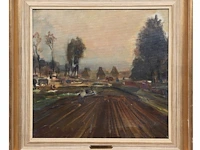 Albert saverys (1886-1964), farmer ploughing his land, oil on canvas 50 x 50 cm. (19.67 x 19.67 in.), frame: 62 x 64 cm. (24.41 x 25.19 in.) - afbeelding 2 van  5