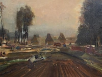 Albert saverys (1886-1964), farmer ploughing his land, oil on canvas 50 x 50 cm. (19.67 x 19.67 in.), frame: 62 x 64 cm. (24.41 x 25.19 in.) - afbeelding 5 van  5