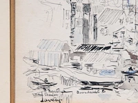Albert saverys (1886-1964), view of dordrecht, 1950, ink and watercolour 25 x 35 cm. (9.83 x 13.77 in.), frame: 42 x 52 cm. (16.53 x 20.46 in.) - afbeelding 6 van  11