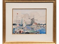 Albert saverys (1886-1964), view of watermond, watercolour and ink on paper, 23 x 30 cm. (9.06 x 11.81 in.), frame: 41 x 48 cm. (16.14 x 18.89 in.) - afbeelding 7 van  14