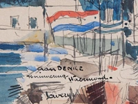 Albert saverys (1886-1964), view of watermond, watercolour and ink on paper, 23 x 30 cm. (9.06 x 11.81 in.), frame: 41 x 48 cm. (16.14 x 18.89 in.) - afbeelding 9 van  14