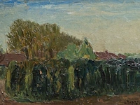 Albert servaes (1883-1966), rural landscape with hedge, 1911, oil on canvas panel 39.5 x 54 cm. (15.55 x 21.26 in.), frame: 52.5 x 68.5 cm. (20.67 x 26.96 in.)