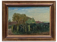 Albert servaes (1883-1966), rural landscape with hedge, 1911, oil on canvas panel 39.5 x 54 cm. (15.55 x 21.26 in.), frame: 52.5 x 68.5 cm. (20.67 x 26.96 in.) - afbeelding 2 van  6