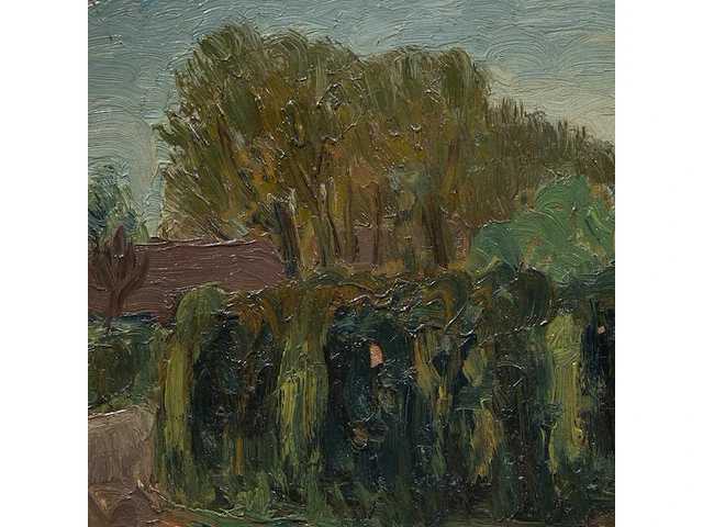 Albert servaes (1883-1966), rural landscape with hedge, 1911, oil on canvas panel 39.5 x 54 cm. (15.55 x 21.26 in.), frame: 52.5 x 68.5 cm. (20.67 x 26.96 in.) - afbeelding 5 van  6