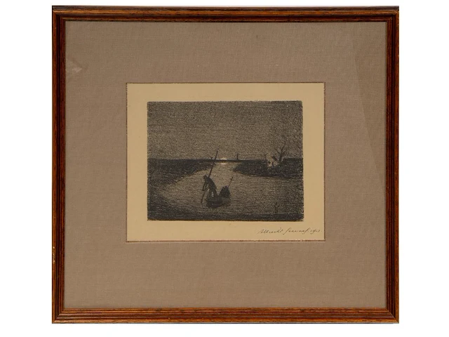Albert servaes (1883-1966), the ferry boat, 1913, lithograph 22 x 28 cm. (8.66 x 11.01 in.), frame: 44 x 49 cm. (17.32 x 19.28 in.) - afbeelding 2 van  4