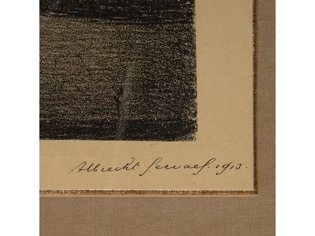 Albert servaes (1883-1966), the ferry boat, 1913, lithograph 22 x 28 cm. (8.66 x 11.01 in.), frame: 44 x 49 cm. (17.32 x 19.28 in.) - afbeelding 4 van  4
