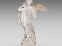 Alberto currini (xix-xx), alabaster group of amor and psyche 71 cm. (27.94 in.) - afbeelding 2 van  9