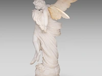 Alberto currini (xix-xx), alabaster group of amor and psyche 71 cm. (27.94 in.) - afbeelding 3 van  9